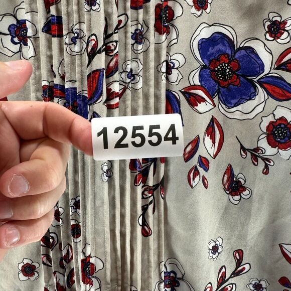 Banana Republic Blouse Womens Small Floral Ruffles Ladies Shirt Long Sleeve - Picture 14 of 14